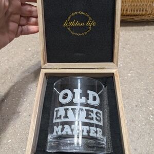 Clear Glass with White Text